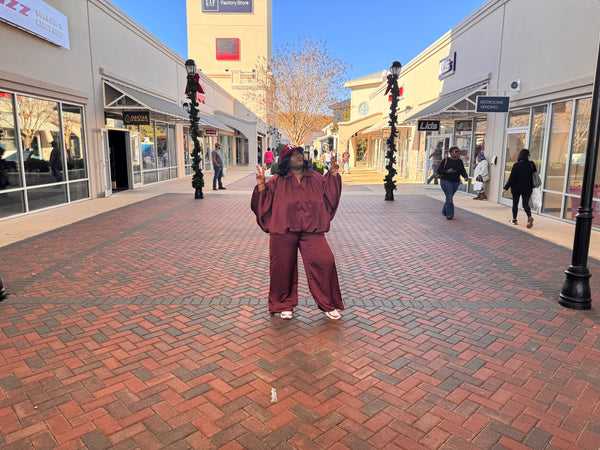 Puffed Bomber Sleeve Jacket/Pant Set