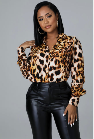 Leopard Button Up